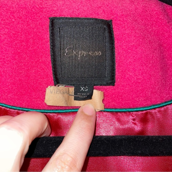 Express Hot Pink Wool Blend Peacoat Size XS - Picture 3 of 11